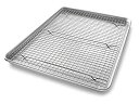 【中古】【輸入品・未使用】USA Pan Bakeware Extra Large Sheet Baking Pan and Bakeable Nonstick Cooling Rack Set