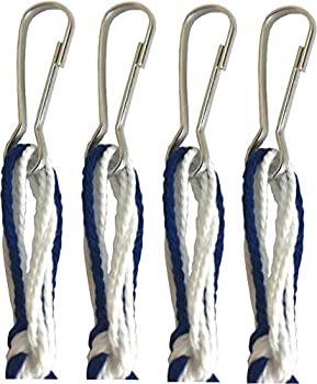 【中古】【輸入品・未使用】Holy Land Market パンツ/ジーンズ Tzitzits (4個セット) ホワイト ブルーの糸 - 吊りフック付きタッセル (長い青いメシア糸) (ロイヤルブルー)