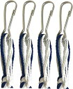 楽天アトリエ絵利奈【中古】【輸入品・未使用】Holy Land Market パンツ/ジーンズ Tzitzits （4個セット） ホワイト ブルーの糸 - 吊りフック付きタッセル （長い青いメシア糸） （ロイヤルブルー）