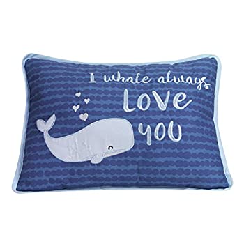 【中古】【輸入品 未使用】Lambs Ivy Oceania Decorative Throw Pillow - Blue Ocean Whale