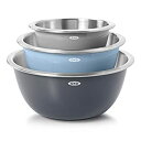 【中古】【輸入品・未使用】OXO 11289200 Good Grips 3 Piece Stainless Steel Mixing Bowl Set Multi Size Gray