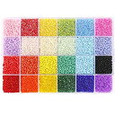 【中古】【輸入品・未使用】26400ピース 2mm ガラス シードビーズ 24色 ルースビーズキット ブレスレットビーズ 24グリッド プラスチック 収納ボック...
