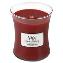 【中古】【輸入品・未使用】WoodWick 1-Piece Cinnamon Chai Medium Jar Candle Red by Woodwick