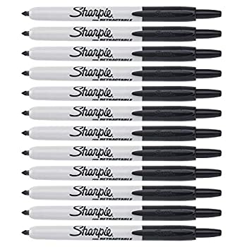 【中古】【輸入品 未使用】Sharpie Retractable Fine Point Permanent Marker - Black (Pack of 12)