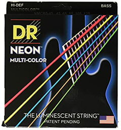 【中古】【輸入品・未使用】DR ベース弦 5弦 NEON ニッケルメッキ マルチ カラー コーテッド .045-.125 NMCB5-45