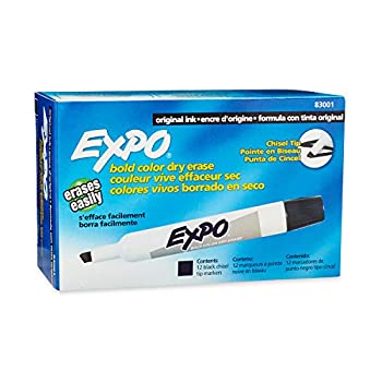 【中古】【輸入品・未使用】EXPO オリジナル ホワイトボード用マーカー 太字 チゼル 4本パック ブラック 12-Pack ブラック
