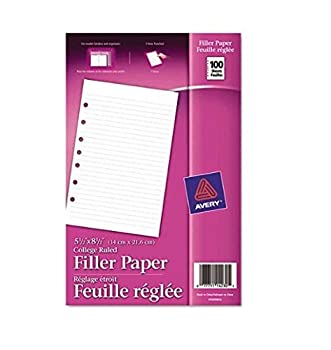 【中古】【輸入品・未使用】Avery Mini Binder Filler Paper 5-1/2 x 8-1/2 7-Hole Punch College Rule 100 Sheets Pack of 6