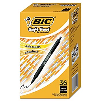 yÁzyAiEgpzBIC Corporation Soft Feel Ballpoint Retractable Pen Black 1mm Medium 36/Pack SCSM361-BK by BIC