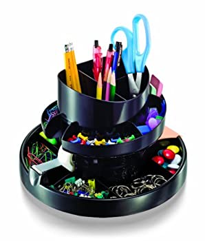 yÁzyAiEgpzOfficemate Deluxe Rotary Organiser 16 Compartments Recycled Black (26255)