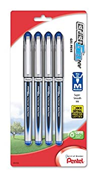 【中古】【輸入品・未使用】Pentel EnerGel NV Liquid Gelペン 0.7?MM Medium Line メタルTip パックof 4