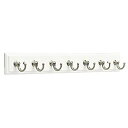 【中古】【輸入品 未使用】Franklin Brass 34cm Key Rail with 7 Hooks 1 Per Pkg 36cm White Satin Nickel Finish