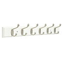 【中古】【輸入品・未使用】(27-inch Hook Rail White & Satin Nickel) - Franklin Brass 70cm Rail with 6 Heavy Duty Coat and Hat Hooks 1 Per Pkg Bark & Satin Nickel