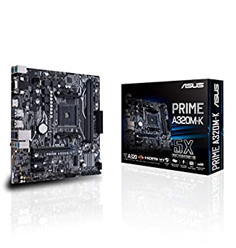 【中古】【輸入品 未使用】ASUS AMD PRIME A320M-K Ryzen/7th Generation A-Series/Athlon DDR4 GB LAN Micro ATX Motherboard - Black