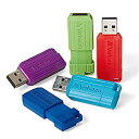 【中古】【輸入品・未使用】Verbatim 32GB ピンストライプ USB 2.0 フラッシュドライブ - 32 GB - USB 2.0 - ブルー、グリー...