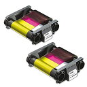 【中古】【輸入品・未使用】Evolis Badgy CBGR0100C カラーリボン Badgy100 & Badgy200用 2パック