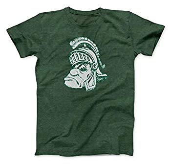 【中古】【輸入品 未使用】グリーンレトロMichigan State University Spartans Gruff Sparty UltraソフトTシャツ