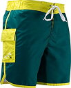 【中古】【輸入品・未使用】(XX-Large Green/Yellow) - TYR Bulldog Sport Competitor Board Shorts