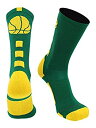【中古】【輸入品・未使用】MadSportsStuff バスケットボールのロゴ スポーツクルーソックス L グリーン