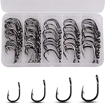 【中古】【輸入品 未使用】JSHANMEI 70pcs/box Live Bait Circle Fishing Hooks Strong Stainless Steel Hooks Set