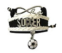 【中古】【輸入品・未使用】インフィニティコレクション サッカーギフト サッカーブレスレット サッカージュエリー 調節可能なサッカーチャームブレスレット サッカーギフト|詳細画像