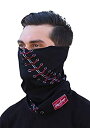 【中古】【輸入品・未使用】Rawlings Multi-Functional Face Neck and Head Gaiter - Black Baseball Stitched