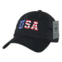 【中古】【輸入品・未使用】Rapiddominance A03-USA5-BLK リラックス グラフィックキャップ アメリカ国旗 文字 ブラック