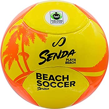 【中古】【輸入品・未使用】Senda Playa ビーチサッカーボール フェアトレード認定 オレンジ/イエロー Size 5 (Ages 13 & Up)