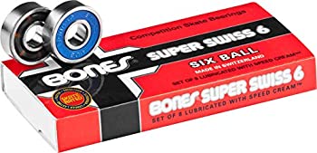 【中古】【輸入品・未使用】BONES BEARINGS 【ボーンズ】 スケートボード ベアリング SUPER SWISS 6BALL 【スーパースイス 6ボール】 スケボー sk8