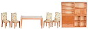 【中古】【輸入品・未使用】Dollhouse Miniature Modern Dining Set Oak Finish 9 pc T0140(3)