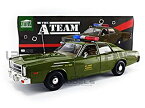 【中古】【輸入品・未使用】1977 Plymouth Fury U.S. Army Police Army Green "The A-Team" (1983-1987) TV Series 1/18 Diecast Model Car by Greenlight