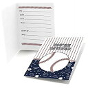 【輸入品・未使用】Batter Up - Baseball - Fill In Baby Shower or Birthday Party Invitations (8 count)