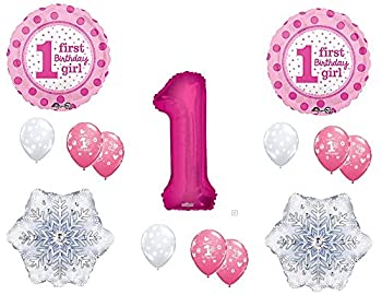 【中古】【輸入品 未使用】Girl 039 sピンク冬one-derland 1st BirthdayパーティーBalloons Decoration Supplies最初雪Wonderland