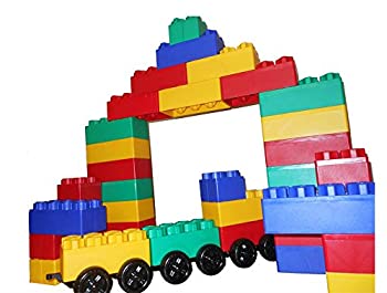 【ポイントアップ中！】【中古】【輸入品・未使用未開封】Kids Adventure ジャンボブロック 車輪付き トレインセット 60ピース (00221-1)のサムネイル