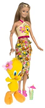 【中古】【輸入品・未使用】Barbie Year 2003 Looney Tunes Back in Action Series 12 Inch Doll Set - Barbie Loves Tweety Piolin Piu-Piu with Barbie Doll in Beach Out