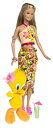【中古】【輸入品 未使用】Barbie Year 2003 Looney Tunes Back in Action Series 12 Inch Doll Set - Barbie Loves Tweety Piolin Piu-Piu with Barbie Doll in Beach Out