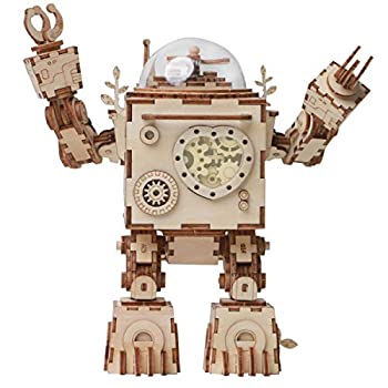 【中古】【輸入品・未使用】ROKR スチームパンク オルゴール 3Dパズル 木製パズル ロボットモデルキット オルフェウス