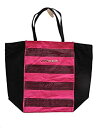 【中古】【輸入品・未使用】Victoria's Secret Canvas Bling Sequins Pink Black Purse Tote Handba...