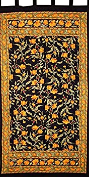 【中古】【輸入品・未使用】India Arts フレンチフローラルタブトップカーテン ドレープパネル コット..