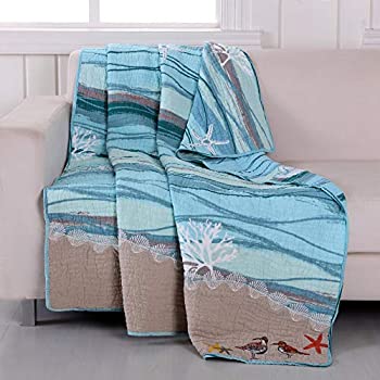 マウイQuilted Throw byグリーンランドホームFashions 50 x 60 GL-1512ATHR