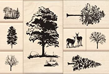 Inkadinkado Trees Wood Stamp Set by Inkadinkado