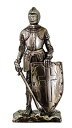 【中古】【輸入品・未使用】Crusader Knight Statue Silver Finishing Cold Cast Resin Statue 7