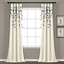 【中古】【輸入品・未使用】(Curtain Purple) - Lush Decor Flower Drop Window Curtain Colour: Ivory/Purple