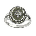 【中古】【輸入品・未使用】(7) - Shamrock Ring Connemara Marble & Marcasite Irish Made(4)