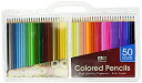 yÁzyAiEgpzArt Advantage Soft Lead Colored Pencils with Plastic Carrying Case Set of 50 by Art Advantage