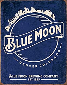 【中古】【輸入品・未使用】Blue Moon Beer Skyline Metal Tin Vintage Retro Tin Sign 32cm X 41cm by Desperate Ent. in USA