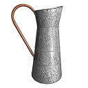 【中古】【輸入品・未使用】Benzara Chic Industrial Metal Galvanized Pitcher