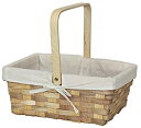 yÁzyAiEgpzVintiquewise 12 Inch Rectangular Woodchip Picnic Basket Lined with White Fabric