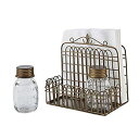 【中古】【輸入品・未使用】Garden Gate Napkin Holder with Glass Jar Salt & Pepper Shakers