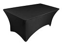 【中古】【輸入品・未使用】TEKTRUM 6 FT LONG RECTANGULAR STRETCH TABLECLOTH DJ JACKET COVER FOR TRADE SHOW - PREMIUM FABRIC (Black) by Tektrum