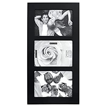 【中古】【輸入品・未使用】Malden International Designs Linear Classic Wood Picture Frame 3 Option 3-4x6 Black by Malden International Designs